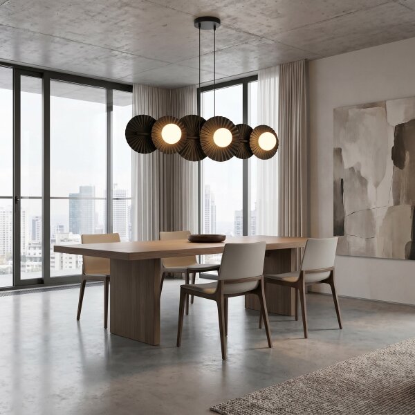 Lampadario a sospensione UMBRA 6xG9/8W/230V nero