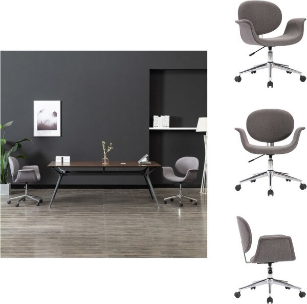 VidaXL Sedia da ufficio girevole in tessuto grigio - Sedie da ufficio