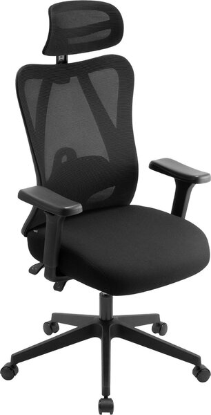 Sedia ergonomica per ufficio - Sedia da ufficio - Braccioli regolabili in 3D, tessuto a rete traspirante | Colore: nero