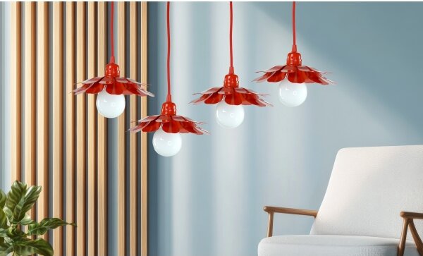 Bohemia-Design - Lampadario a sospensione con cavo 1xE27/60W/230V rosso