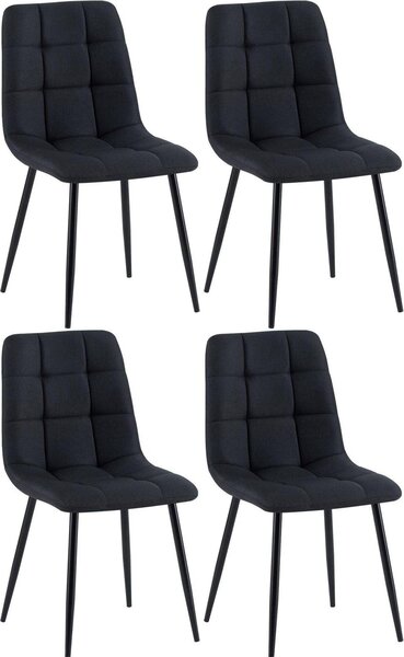 Confortevole sedia da pranzo - Sala da pranzo - Look moderno, ottimo comfort di seduta, protezione del pavimento. Colore: nero