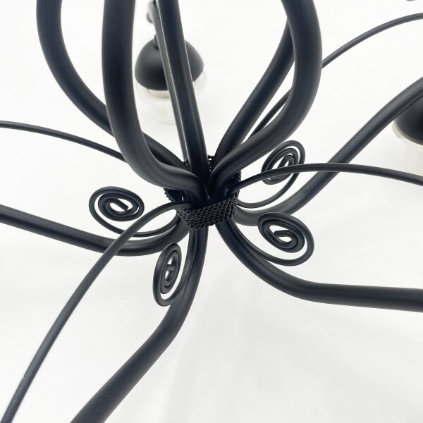 Lampadario a soffitto RETRO 5xE27/60W/230V nero/bianco
