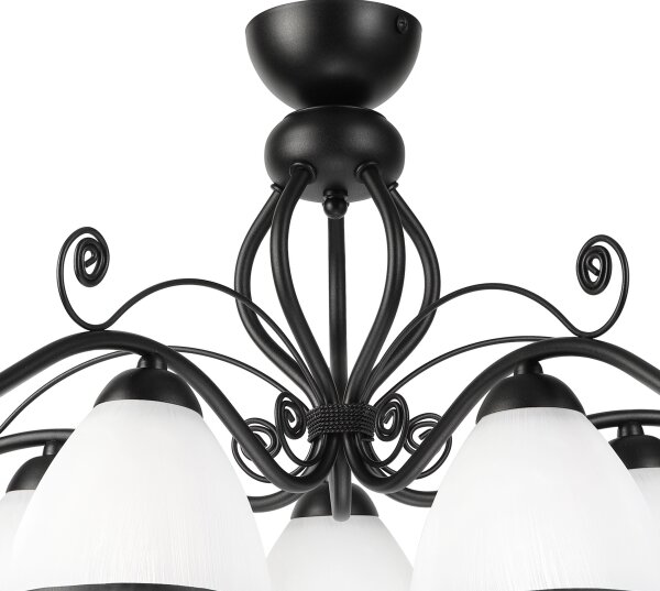 Lampadario a soffitto RETRO 5xE27/60W/230V nero/bianco