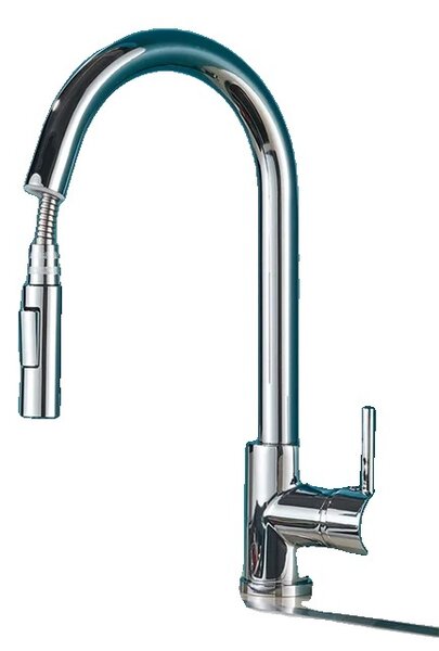 Rubinetto da cucina, Funzione spray estraibile, Design contemporaneo, Cromo senza sensore