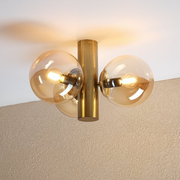 Plafoniera SFERIO 3xE14/5W/230V ottone/beige fumé