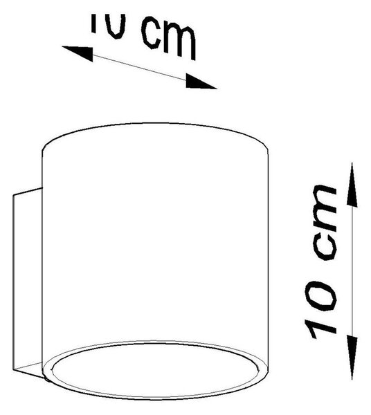 Lampada da parete nera Roda - Sollux