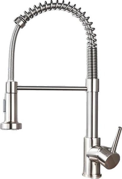 Rubinetto da cucina, funzione spray estraibile, rotazione a 360 gradi, nichel B