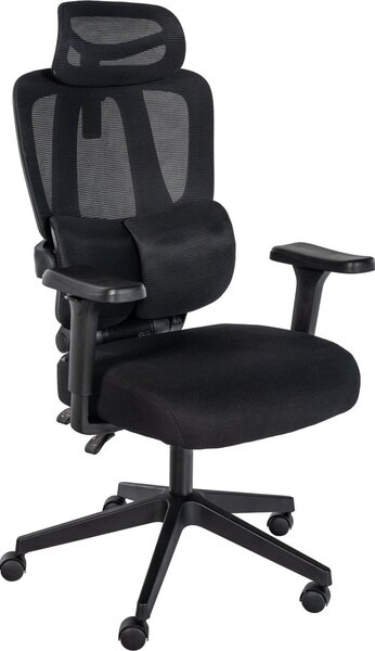 Sedia ergonomica per ufficio - Sedia girevole - Materiale in rete elastica, ottimo comfort di seduta | Colore: nero