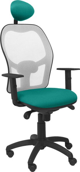 Sedia Jorquera grigio rete verde chiaro seduta Bali con poggiatesta fisso