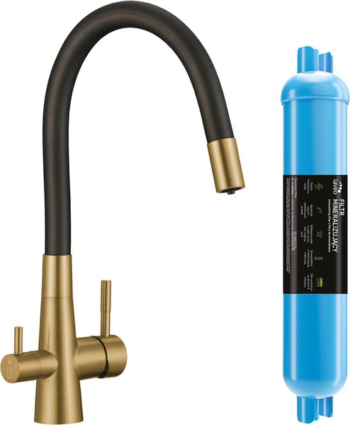 Rubinetto per lavello con bocca flessibile + filtro mineralizzante Riveco Laveo