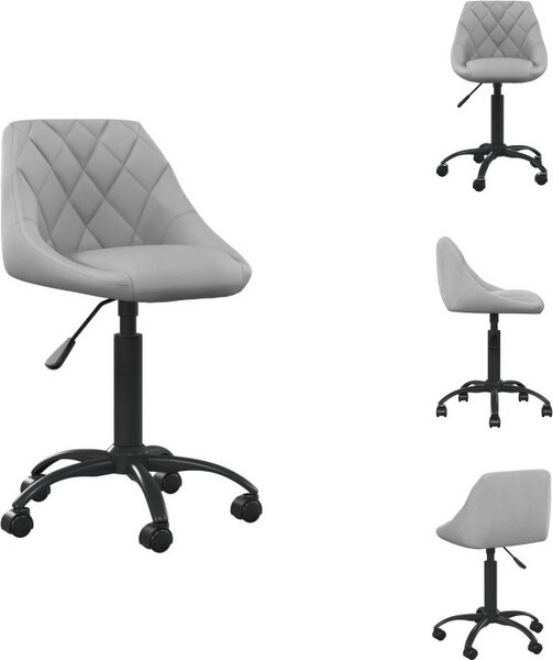 VidaXL Sedia da ufficio in velluto grigio chiaro - Sedie da ufficio