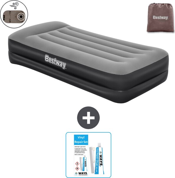 Materasso gonfiabile Bestway - 1 persona - 97 x 191 x 46 cm - Grigio - Accessori inclusi