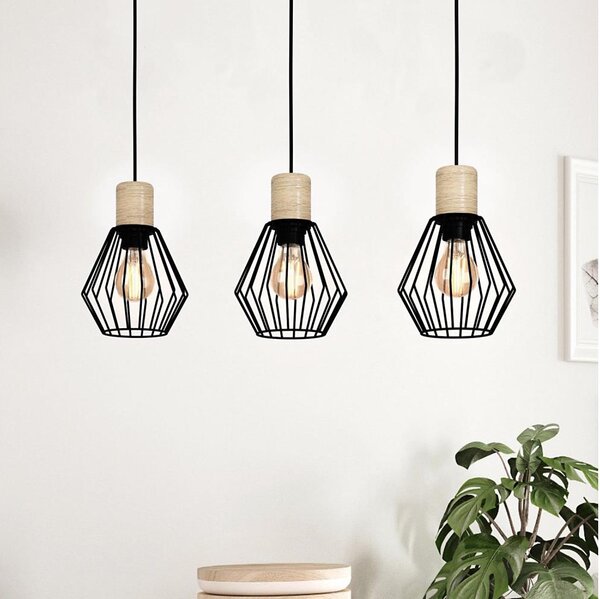 Eglo 44094 - Lampadario a sospensione con filo PALMORLA 3xE27/60W/230V