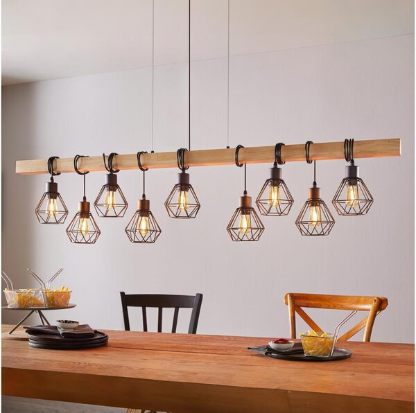 Eglo 44077 - Lampadario a sospensione TOWNSHEND 9xE27/60W/230V