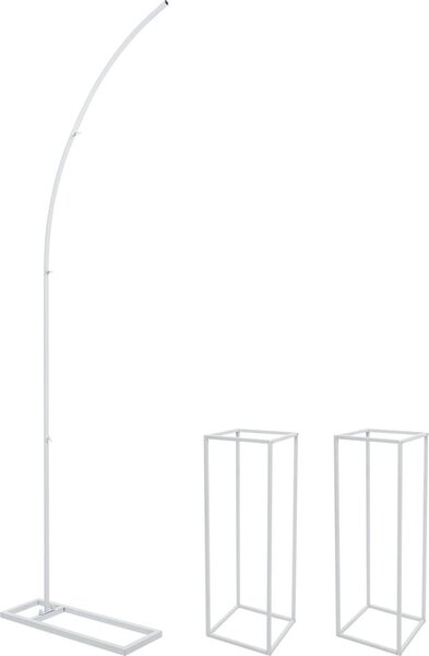Set di portafiori, robusta struttura in metallo, facile installazione, BIANCO, M
