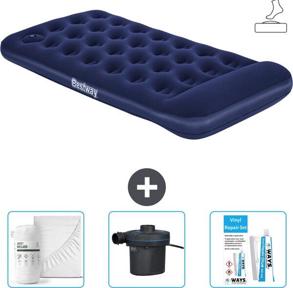 Materasso gonfiabile Bestway - 1 persona - 99 x 188 x 28 cm - Blu - Accessori inclusi
