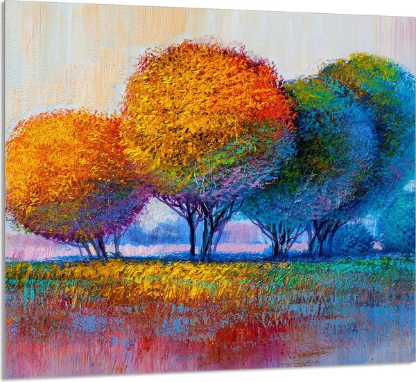PIATTO IN VETRO PER CUCINA 65x60 alberi