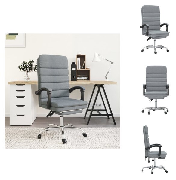 VidaXL Sedia da ufficio con funzione massaggio in tessuto grigio chiaro - Sedie da ufficio