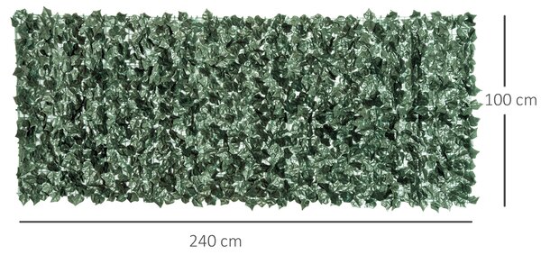 Rotolo di Siepe Pavimentazioni Verde Scuro 240L x 100Acm Artificiale per Balcone e Giardino inTessuto, PE, Homcom|Aosom