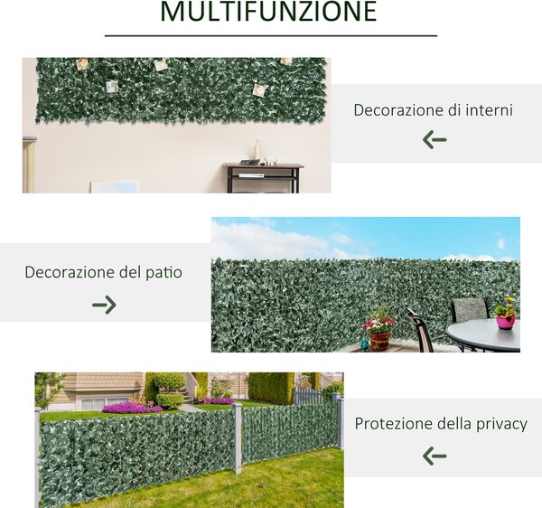 Rotolo di Siepe Pavimentazioni Verde Scuro 240L x 100Acm Artificiale per Balcone e Giardino inTessuto, PE, Homcom|Aosom