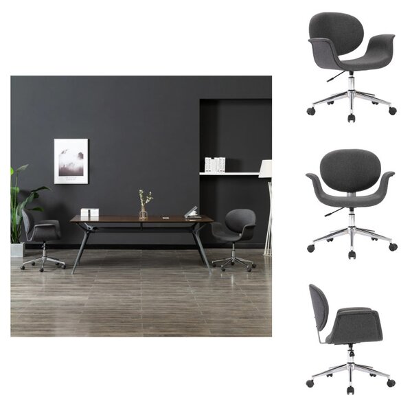 VidaXL Sedia da ufficio girevole in tessuto grigio - Sedie da ufficio