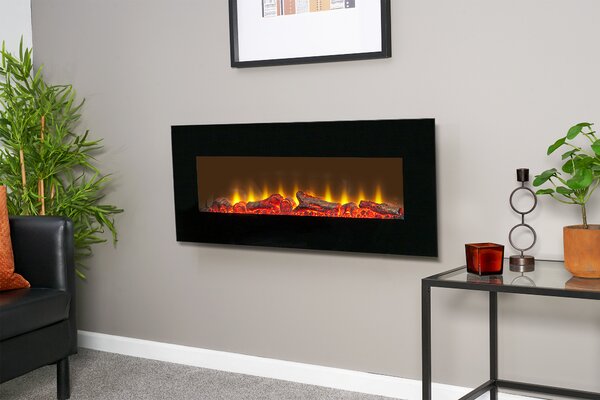 Sureflame WM-9331 Caminetto elettrico da parete con telecomando in nero, 42 pollici