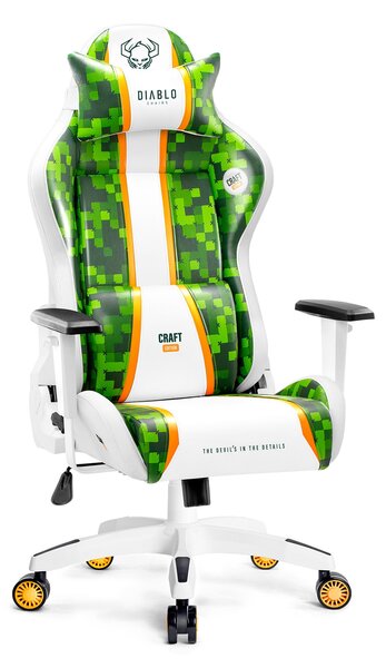 Diablo X-One 2.0 sedia da gioco Sedia da ufficio Sedia da scrivania Braccioli regolabili Design ergonomico Cuscino collo/lombare Craft Edition Small