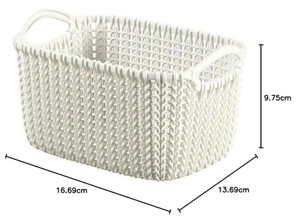Cesto portaoggetti bianco , 3 l Knit - Curver