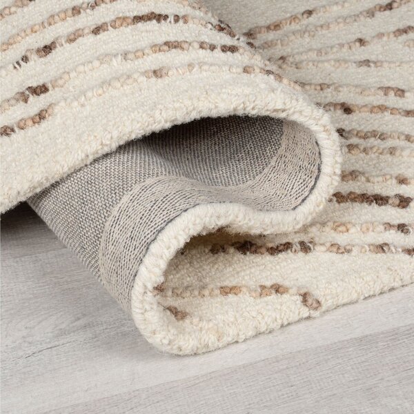Tappeto marrone/color crema in lana 160x230 cm Abstract Swirl – Flair Rugs