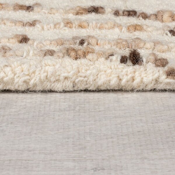 Tappeto marrone/color crema in lana 160x230 cm Abstract Swirl – Flair Rugs