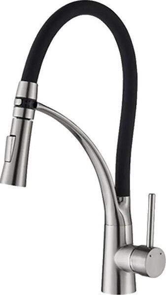 Rubinetto da cucina, erogatore estraibile, design moderno, nichel, finitura in nichel