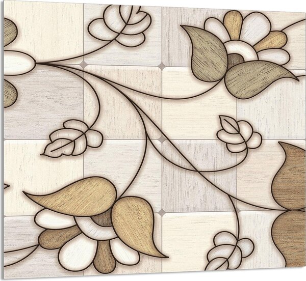 PIATTO IN VETRO PER CUCINA 65x60 Mosaico