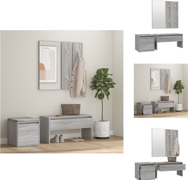 VidaXL Set di mobili per corridoio grigio Sonoma in legno - Armadi