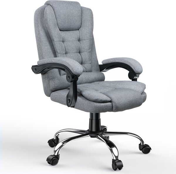 Sedia ergonomica per ufficio - sedia da scrivania Bigzzia con schienale alto e regolazione in altezza - sedia direzionale - sedia reclinabile per l'ufficio, la casa
