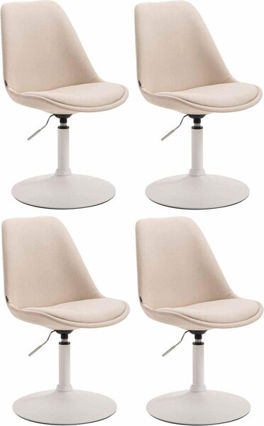 Set di 4 sedie da pranzo - sedie da cucina - design moderno, seduta confortevole | colore: crema | colore base: bianco