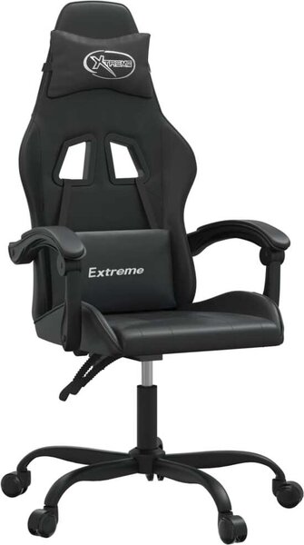 Sedia da Gaming Girevole Nera in Pelle finta