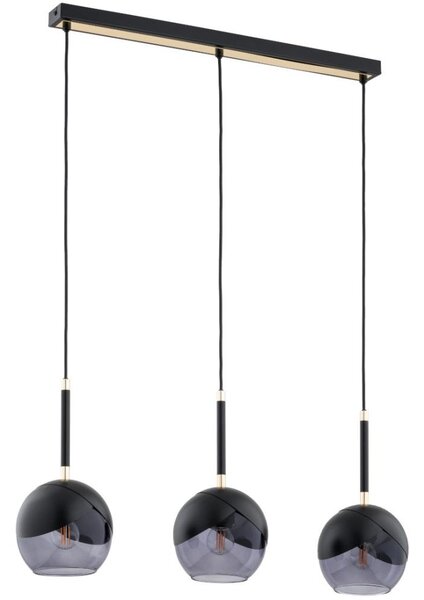 Lampadario a sospensione con filo MILTONA 3xE27/60W/230V nero/grigio