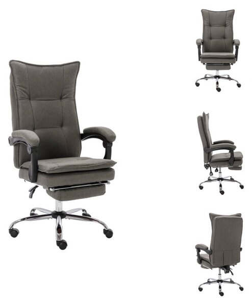 VidaXL Sedia da ufficio in tessuto grigio - Sedie da ufficio
