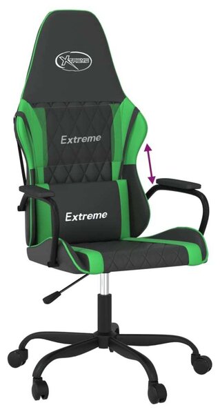 VidaXL Sedia da gioco in ecopelle nera e verde