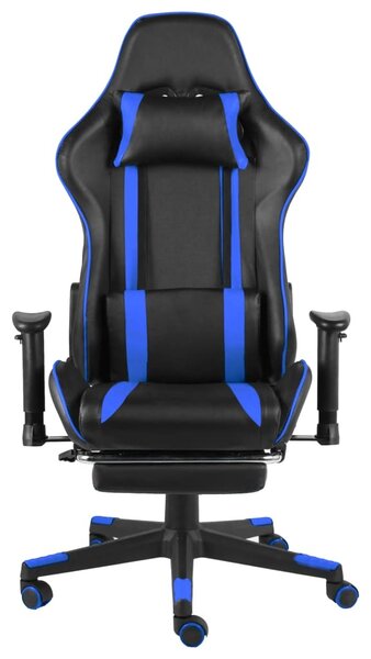 VidaXL Sedia da gioco con poggiapiedi girevole PVC blu