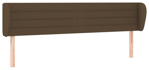Testiera ad Orecchio Marrone Scuro 203x23x78/88 cm in Tessuto