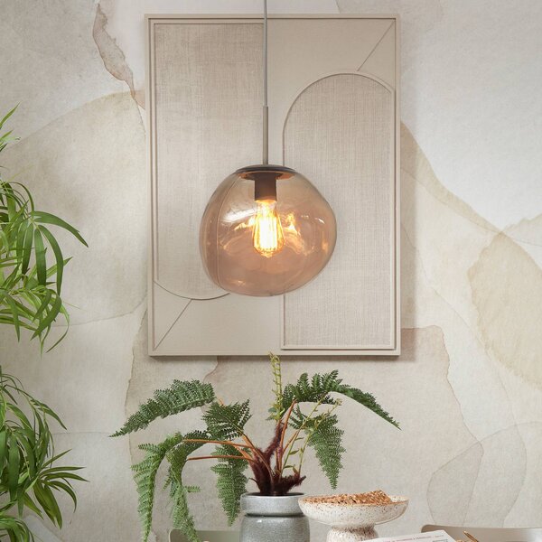 IT´S ABOUT ROMI Lampada a sospensione in vetro Helsinki, dimmerabile, Crema / Ambra, Cucina, Vetro, Moderno, Lampada a sospensione