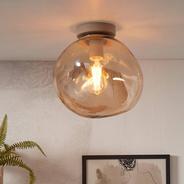 IT´S ABOUT ROMI Plafoniera soffitto Helsinki, dimmerabile, Crema / Ambra, Corridoio, Vetro, Moderno, Plafoniera