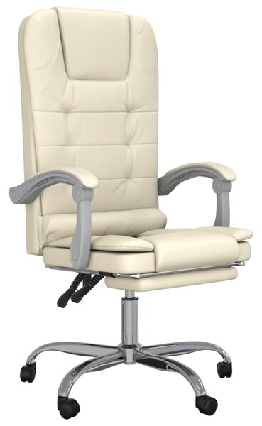 VidaXL Sedia da ufficio con funzione massaggio in Pelle finta crema