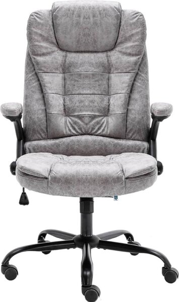Sedia da Ufficio Grigio Chiaro in Scamosciato