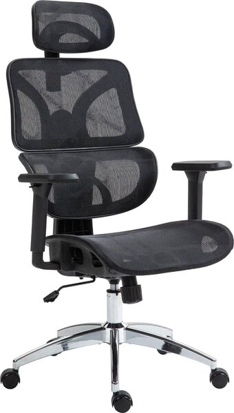 Sedia ergonomica per ufficio - Sedia da ufficio - Supporto lombare e poggiatesta regolabili per un comfort ottimale | Colore: nero