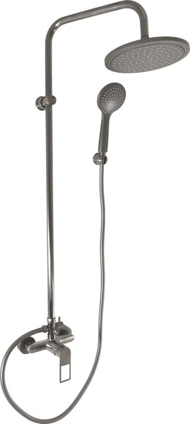 Slezák-RAV Rubinetto con soffione e doccetta NIL - grigio metallo spazzolato, Colore: GRIGIO METALLO - spazzolato , Finitura superficiale: PVD, Dimensione: 150 mm
