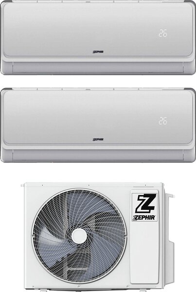 Zephir Climatizzatore Dual Split Inverter 9000 + 9000 Btu Condizionatore con Pompa di Calore Classe A++/A++ Gas R32 Wi-Fi ( Unit Interna + Unit E