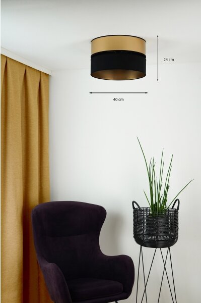 Brilagi - Plafoniera ROYAL 1xE27/15W/230V diametro 40 cm nero/oro