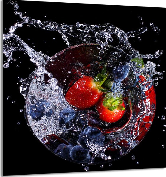 PIATTO IN VETRO PER CUCINA 60x65 Fragole